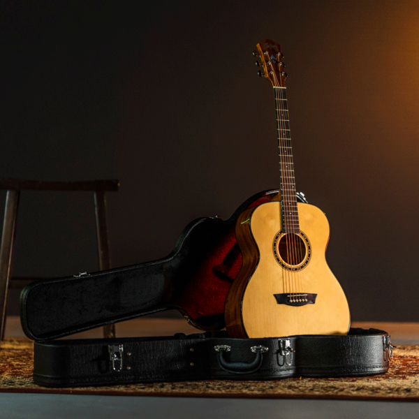 Washburn Apprentice 5 Acoustic Folk Guitar - Hardshell Case Included