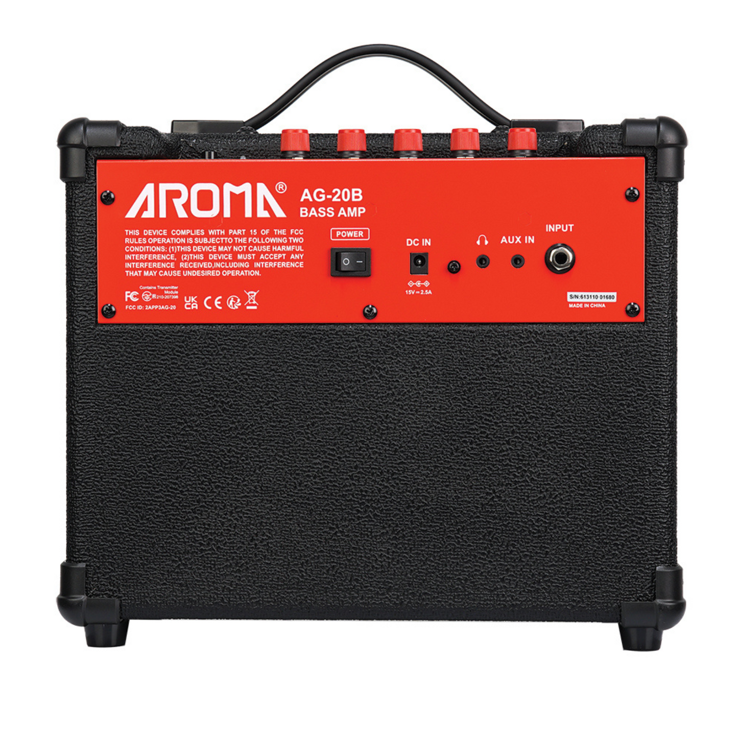 Aroma AG-20B Black 20W Electric Bass Guitar Amplifier