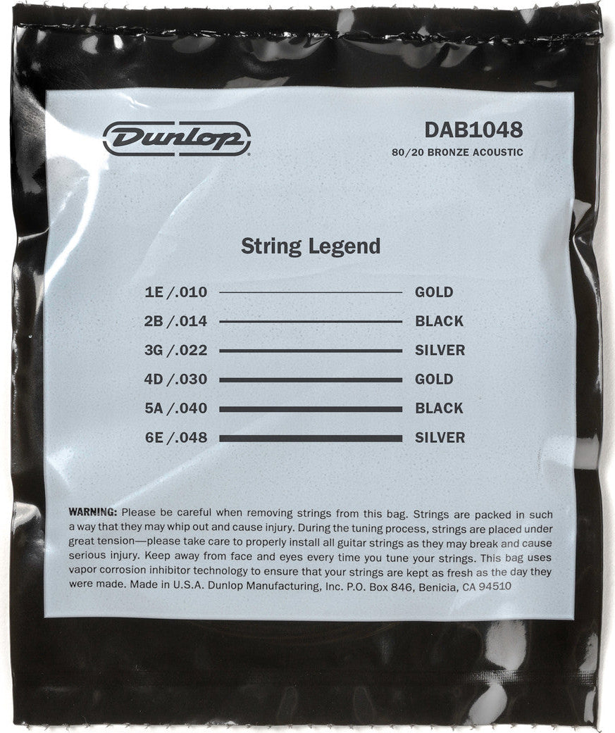 Dunlop 80/20 Bronze Acoustic Guitar | X-Light (10-48)