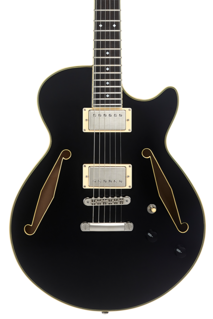 D'Angelico Excel Tour SS Electric Guitar, Solid Black