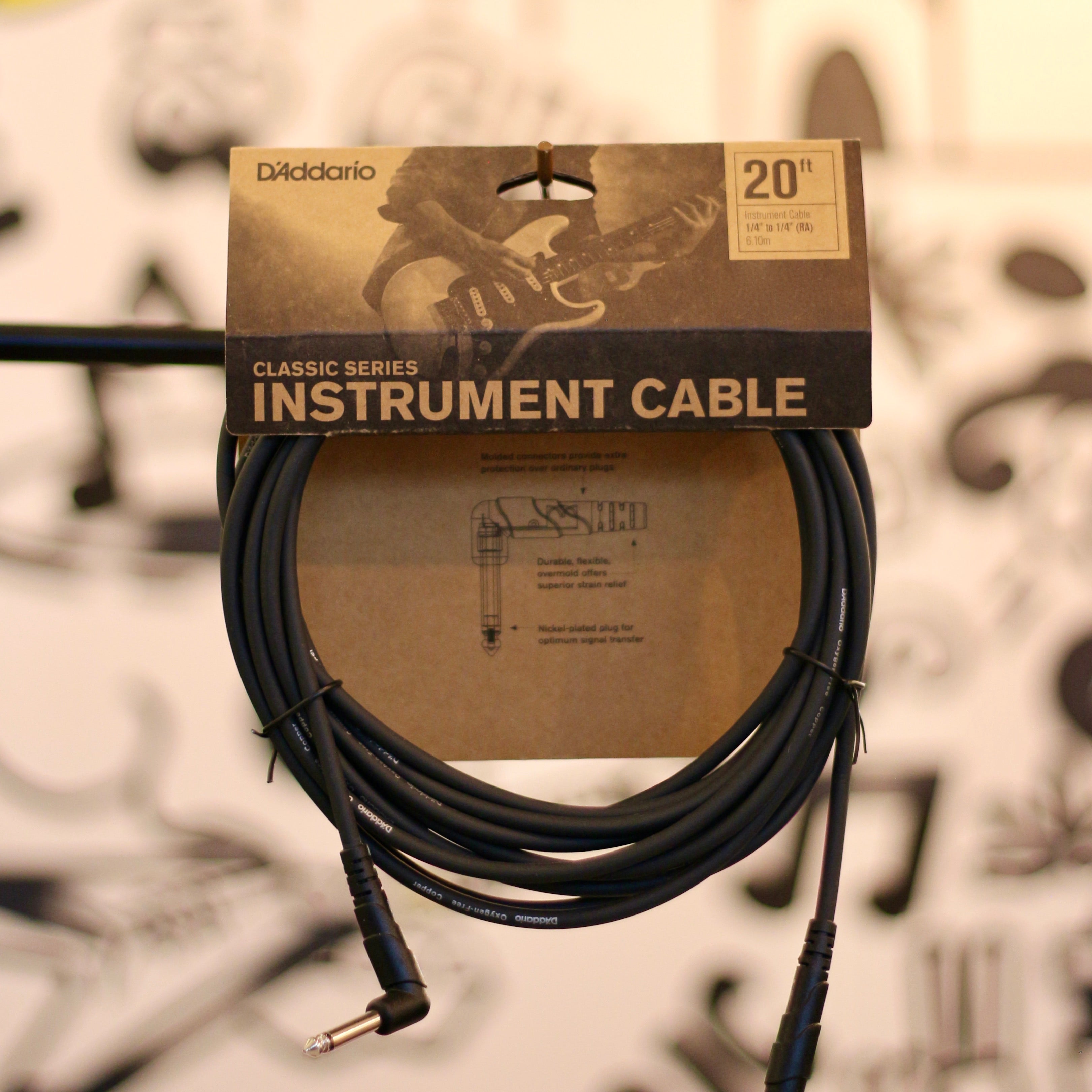 D'Addario Right Angle Instrument Cable