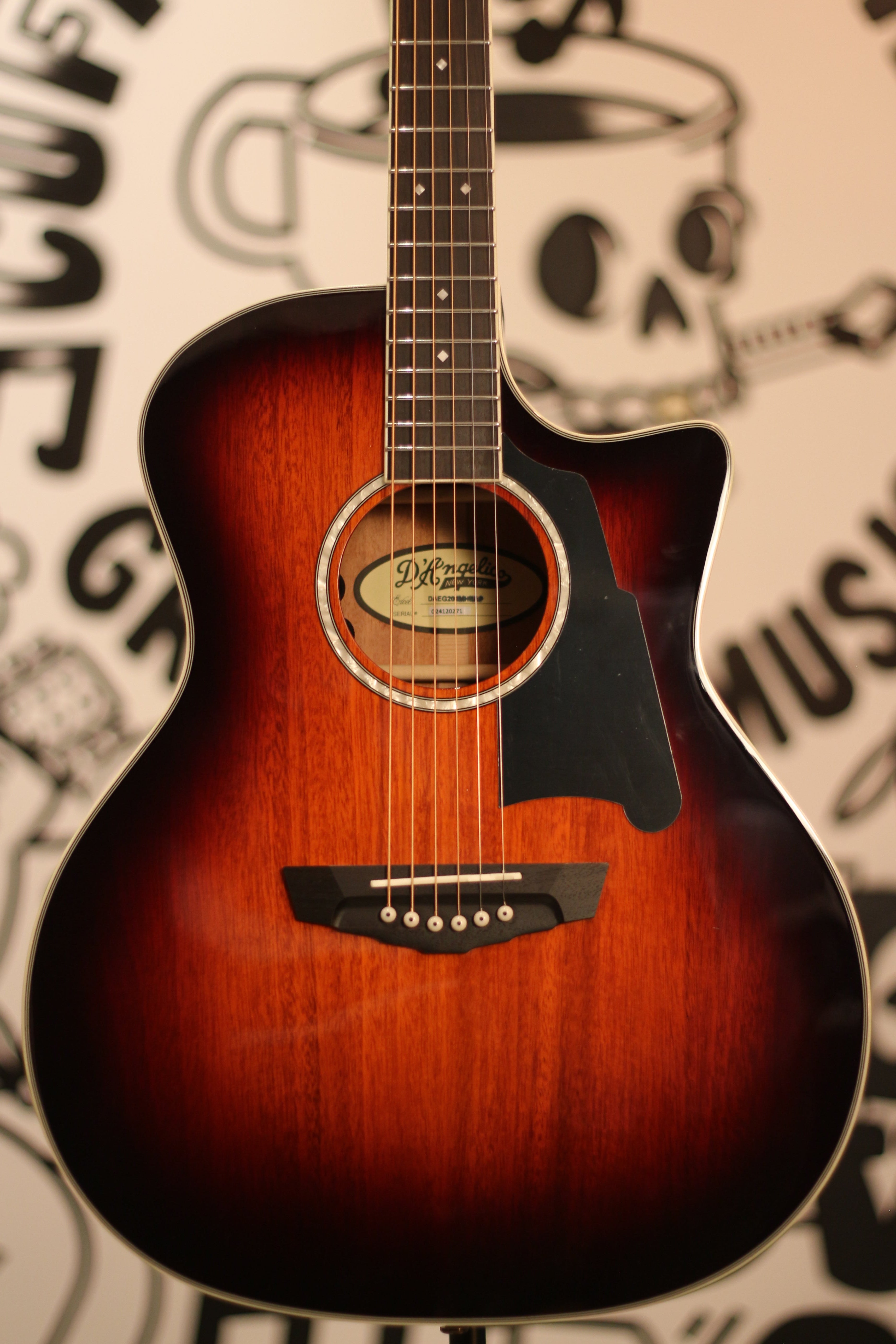 D'Angelico Excel Gramercy Acoustic Electric Guitar - Mahogany Burst