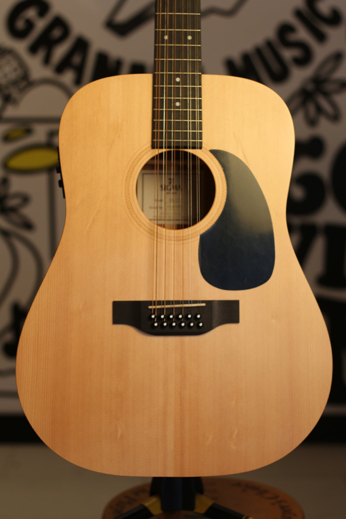Sigma DM12E 12 String Electric Acoustic Guitar, Natural