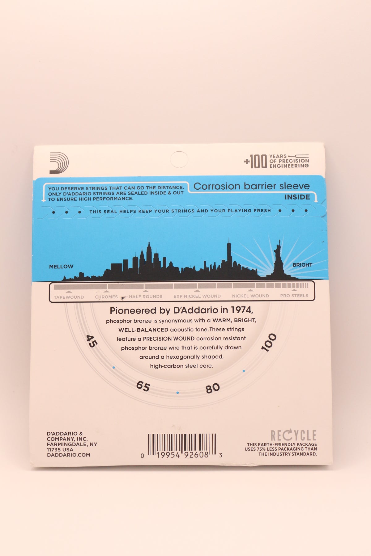 D’Addario Phosphor Bronze Acoustic Bass Strings (Light) 0.45 - .100