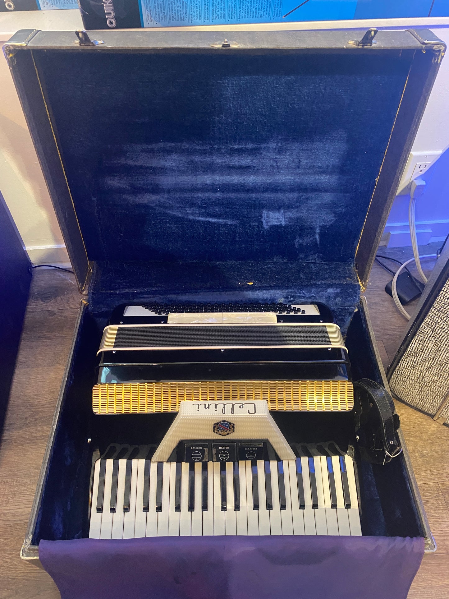 Cellini Piano Accordion – 41-Key / 120-Bass | Classic Black & White Finish with Hard Case