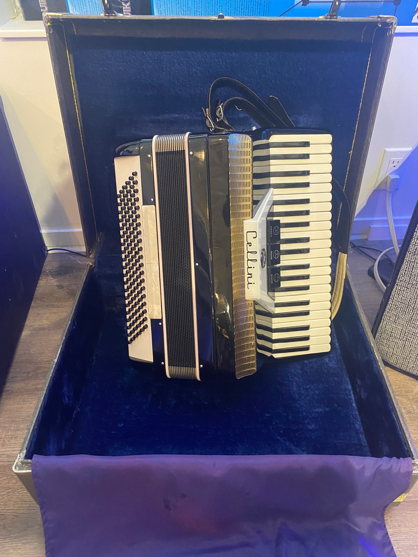 Cellini Piano Accordion – 41-Key / 120-Bass | Classic Black & White Finish with Hard Case