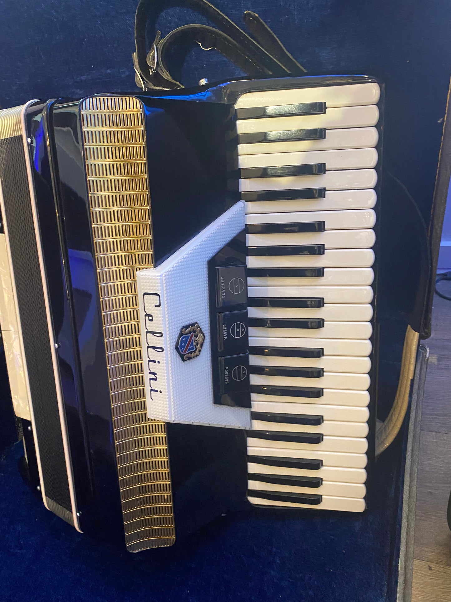 Cellini Piano Accordion – 41-Key / 120-Bass | Classic Black & White Finish with Hard Case
