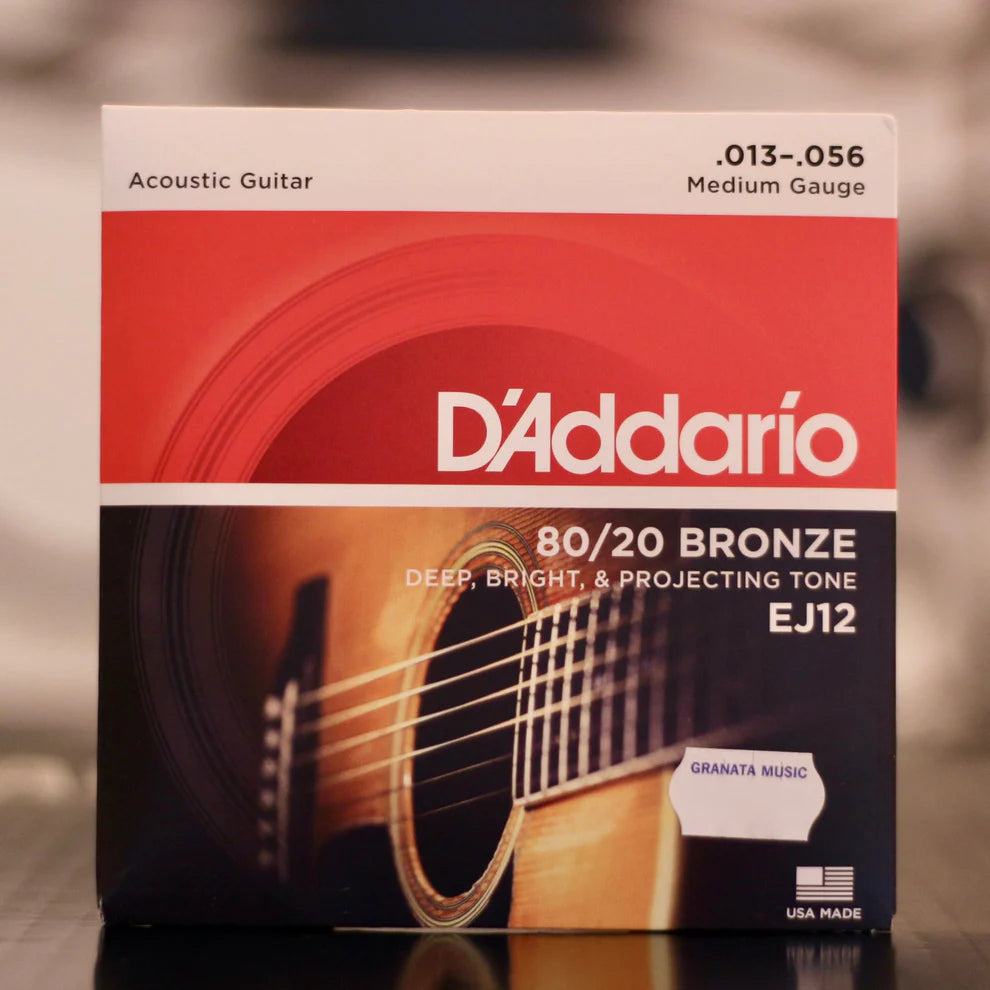 Cordes de guitare acoustique D'Addario 80/20 Bronze | Tous tirants