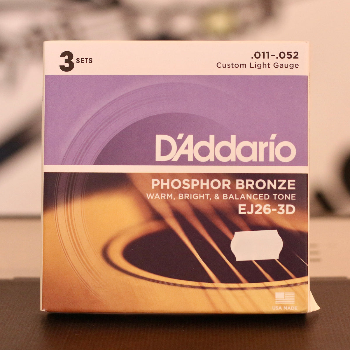 3 jeux de cordes pour guitare acoustique D'Addario Phosphor Bronze