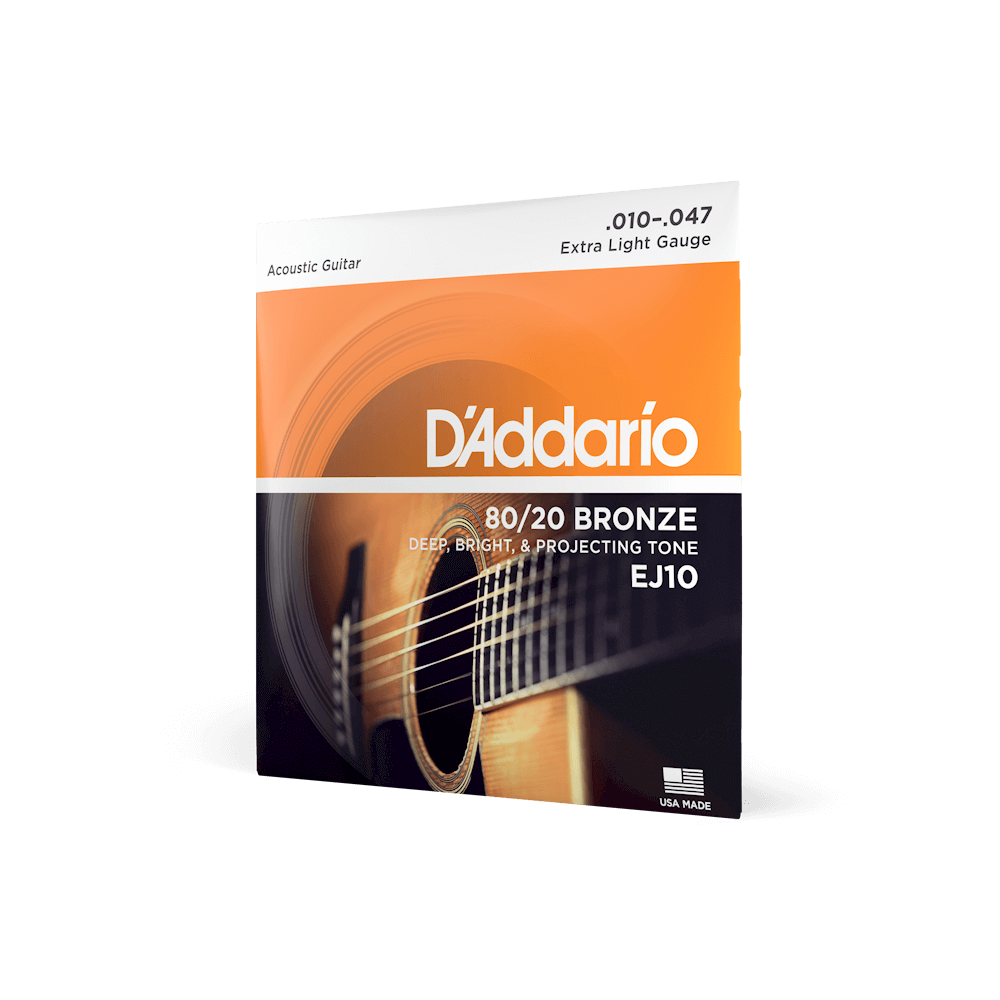 Cordes de guitare acoustique D'Addario 80/20 Bronze | Tous tirants