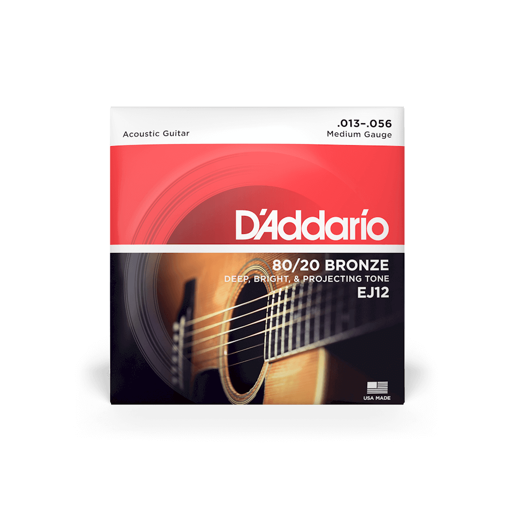 Cordes de guitare acoustique D'Addario 80/20 Bronze | Tous tirants