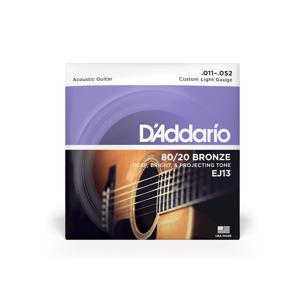 Cordes de guitare acoustique D'Addario 80/20 Bronze | Tous tirants