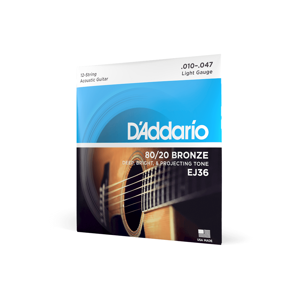 Cordes de guitare acoustique D'Addario 80/20 Bronze | Tous tirants