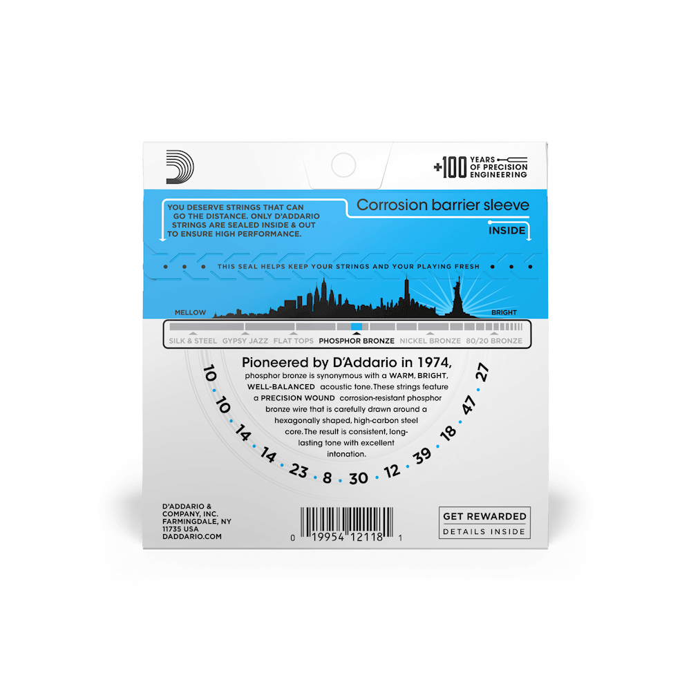 D'Addario 12-String Acoustic Guitar Strings - Light