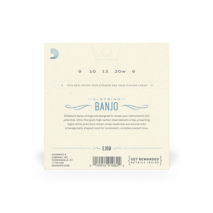 D'Addario 5 String Banjo Nickle-Plated Steel Strings