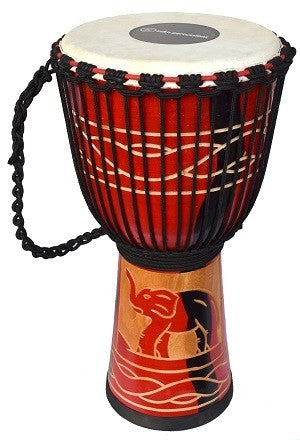 Ecko Indie Series Carved Djembe - Elephant Red