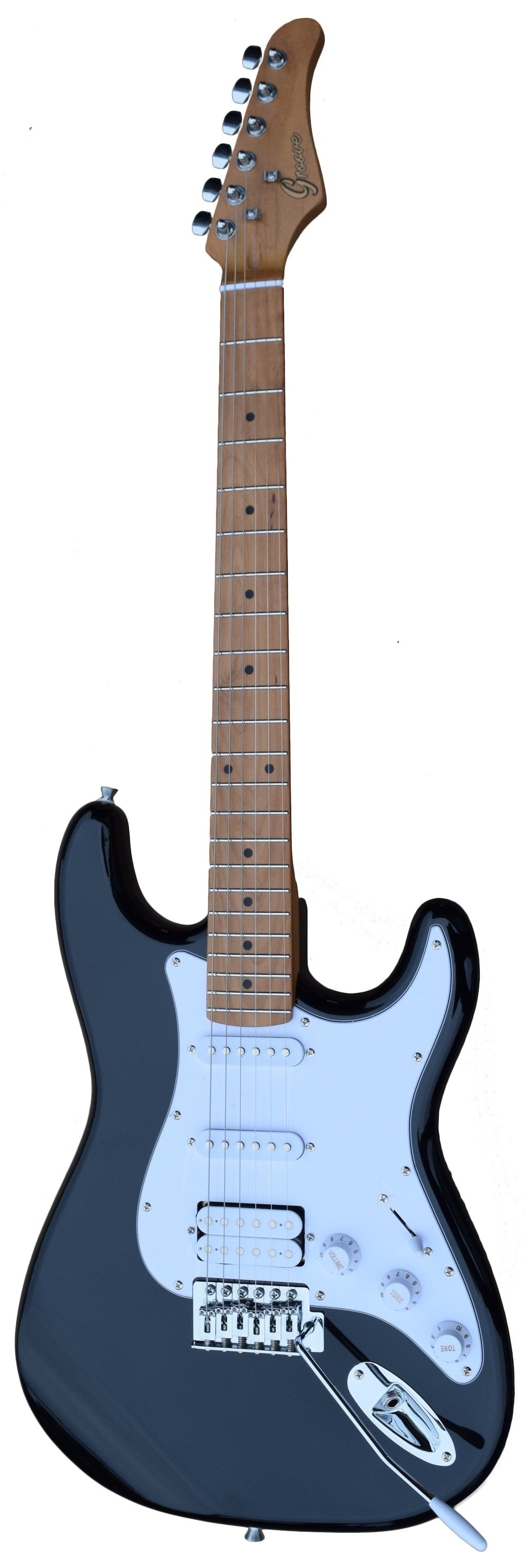 Groove SSH5024 Strat-Style Electric Guitar With Roasted Neck - Black Finish