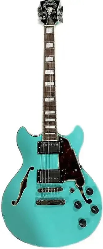 D'Angelico Limited-Edition Premier Mini DC Electric Guitar - Surf Green With Tortoise Pickguard