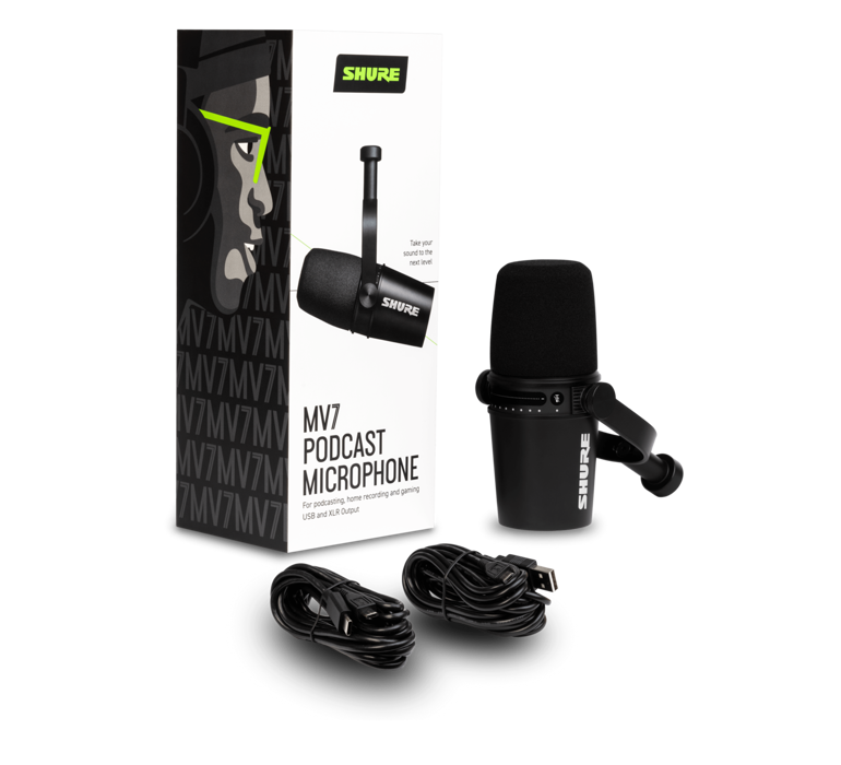 SHURE MV7 Podcast Microphone - Black