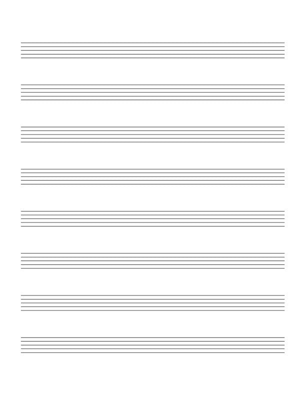 8 Stave Manuscript Paper