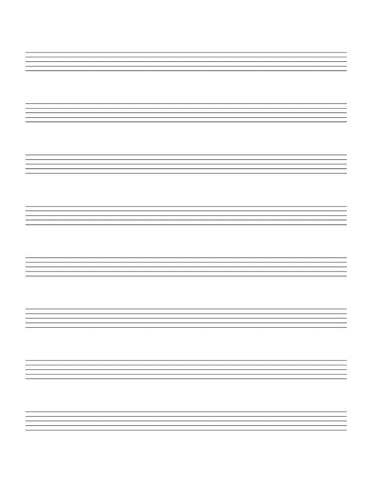 8 Stave Manuscript Paper