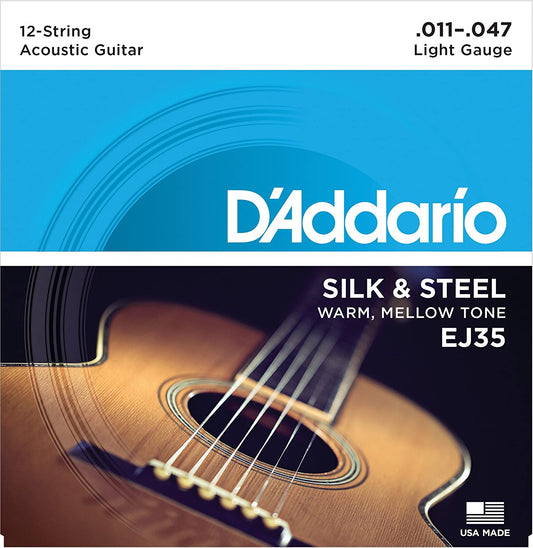 D'Addario EJ35 - Silk & Steel 12-String Silverplated Wound