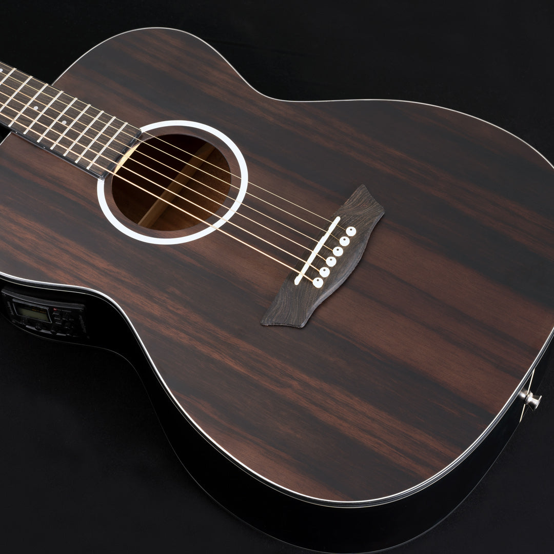 Washburn Deep Forest Ebony Folk Acoustic Electric Guitar - Striped Ebony
