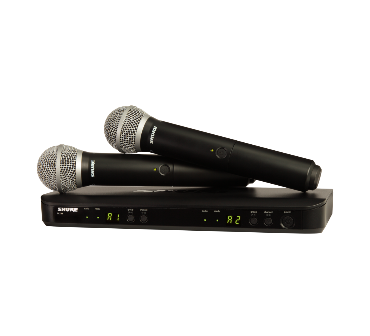 SHURE BLX288/PG58 DUAL WIRELESS HANDHELD MIC SYSTEM (FREQ: H9)