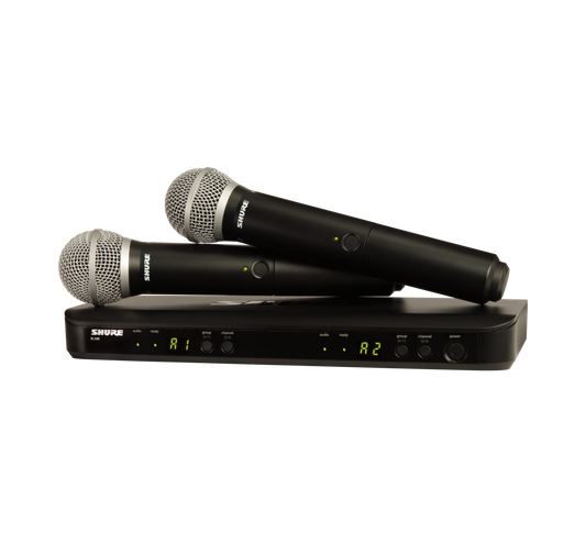 SHURE BLX288/PG58 DUAL WIRELESS HANDHELD MIC SYSTEM (FREQ: H9)