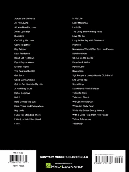 HL First 50 Songs by the Beatles - Piano