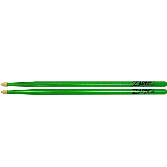 Zildjian 5A Acorn Neon Green Wood Tip Drumsticks