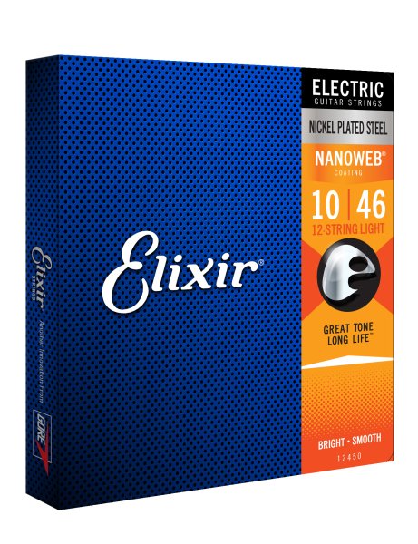 Elixir 12-String Light Electric Nickel Plated Steel With Nanoweb Coating (.010 - .046)