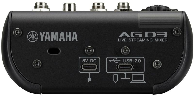 Yamaha AG03MK2 B 3-Channel Live Streaming Mixer w/ USB-C Audio Interface - Black