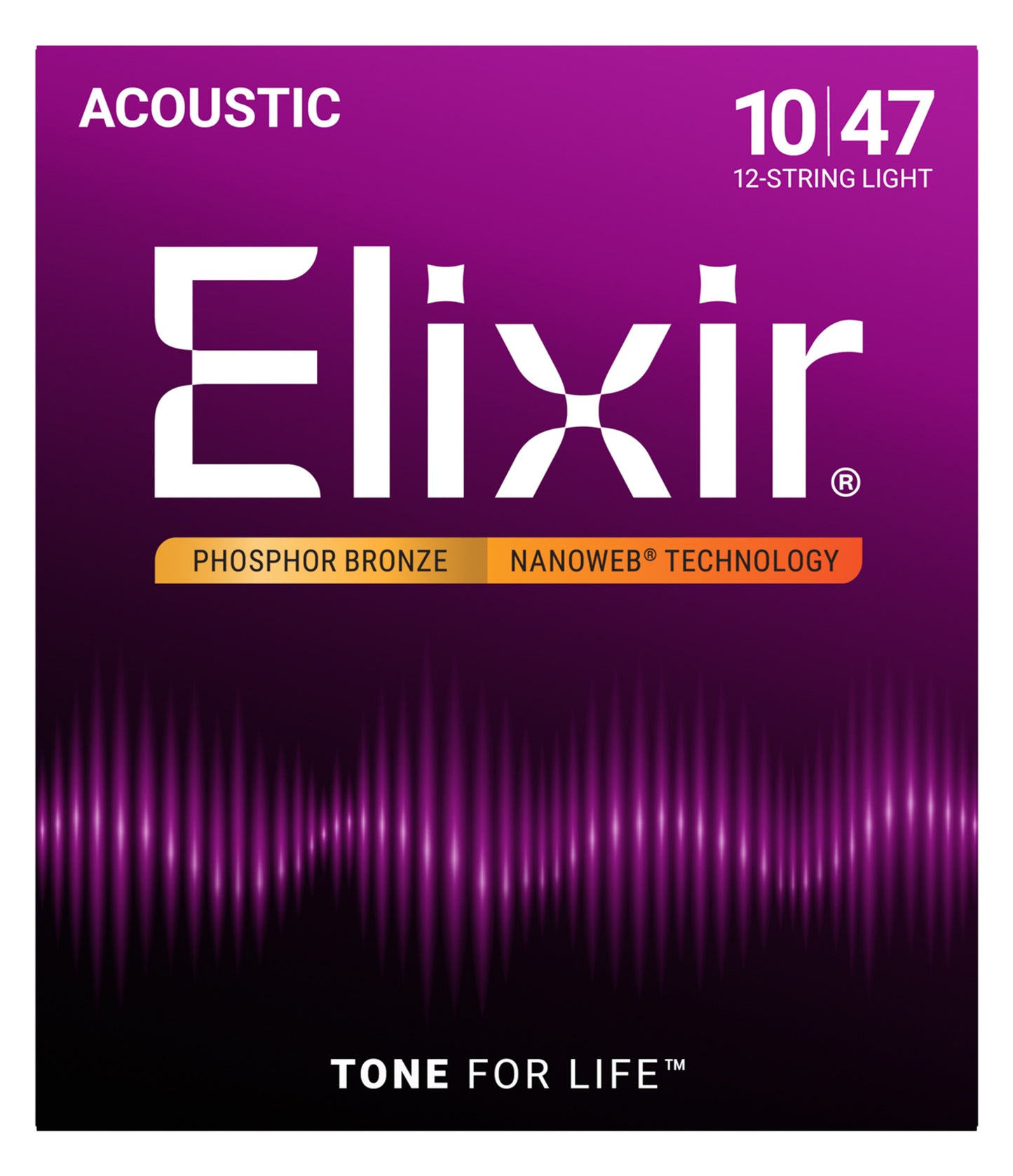 Elixir Phosphor Bronze Nanoweb Technology Acoustic Guitar Strings