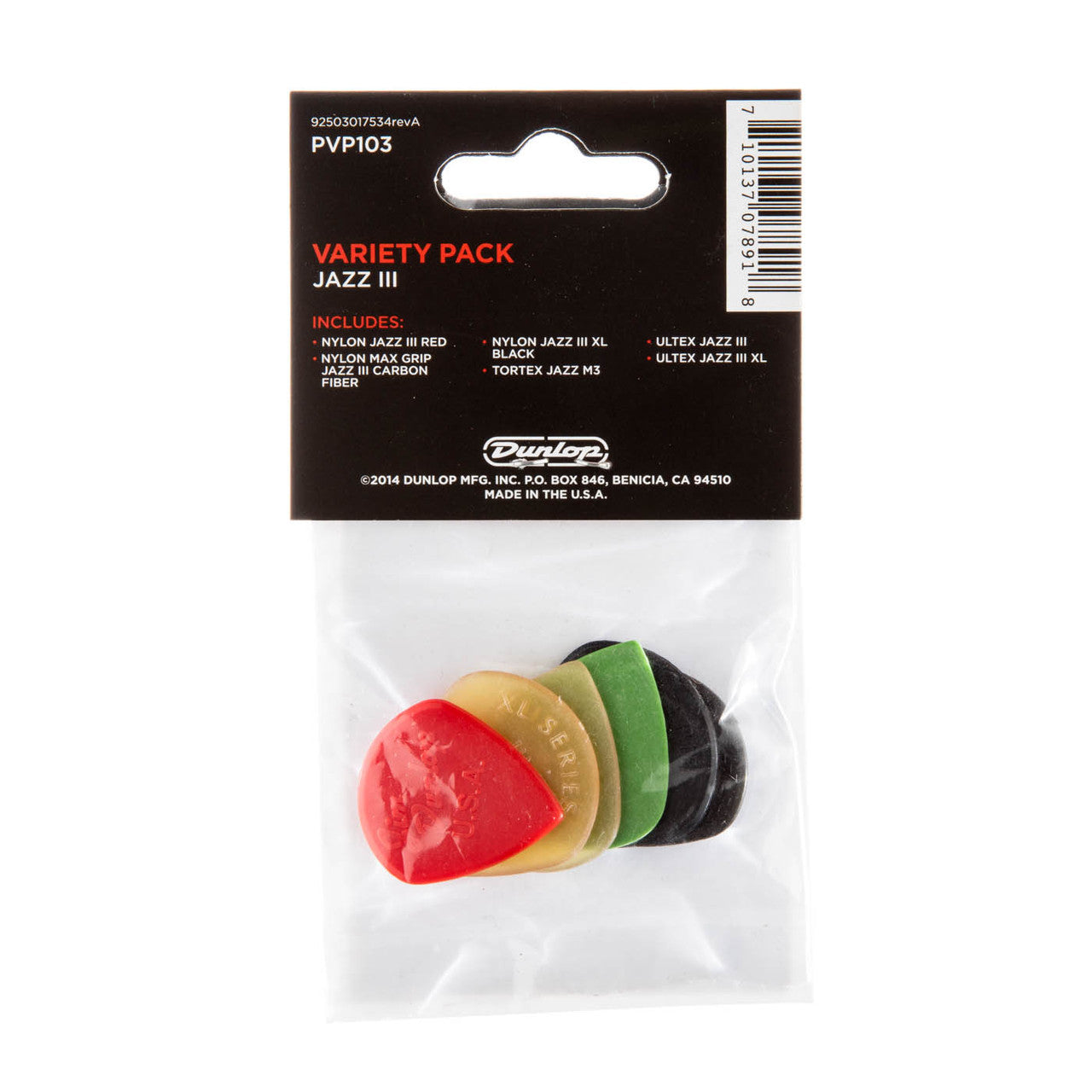 Dunlop Jazz III Pick Variety Pack | 6 Pack