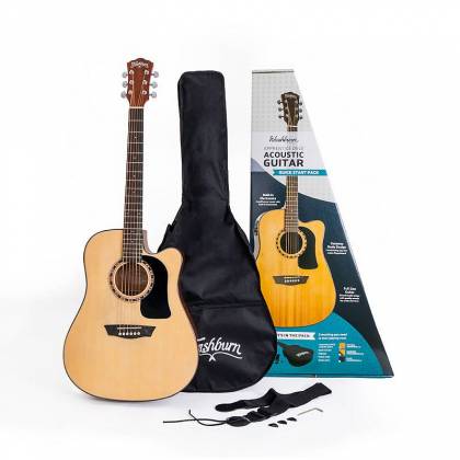 Washburn AD5CEPACK-A Apprentice Acoustic Guitar Natural Gloss ad-5-ce-pack-a