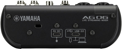 Yamaha AG06MK2 B 6-Channel Live Streaming Mixer w/ USB-C Audio Interface - Black