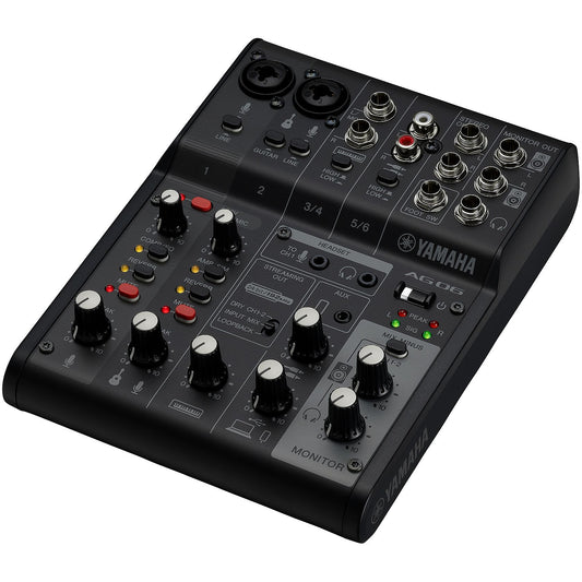 Yamaha AG06MK2 B 6-Channel Live Streaming Mixer w/ USB-C Audio Interface - Black