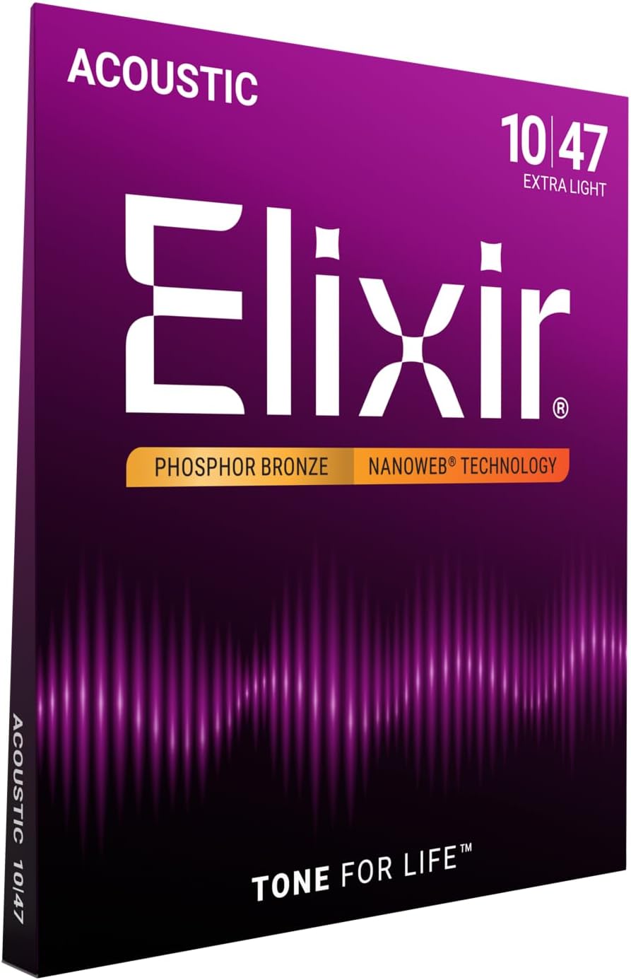 Elixir Phosphor Bronze Nanoweb Technology Acoustic Guitar Strings