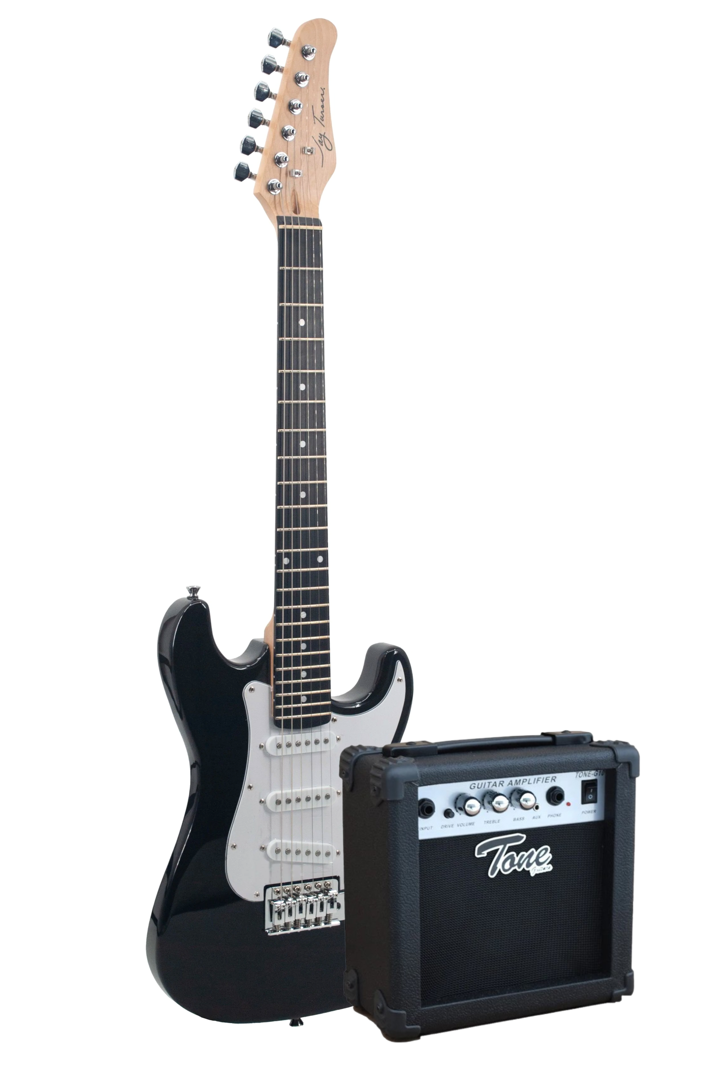 Granata Music Beginner Electric Guitar Pack – Jay Turser 3/4 S-Style Guitar + Amp + Cable + Picks