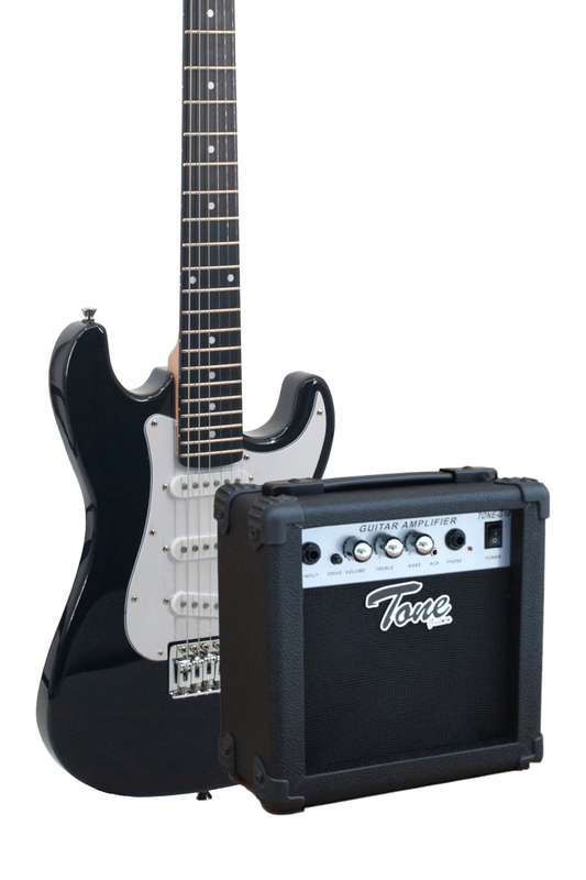 Granata Music Beginner Electric Guitar Pack – Jay Turser 3/4 S-Style Guitar + Amp + Cable + Picks
