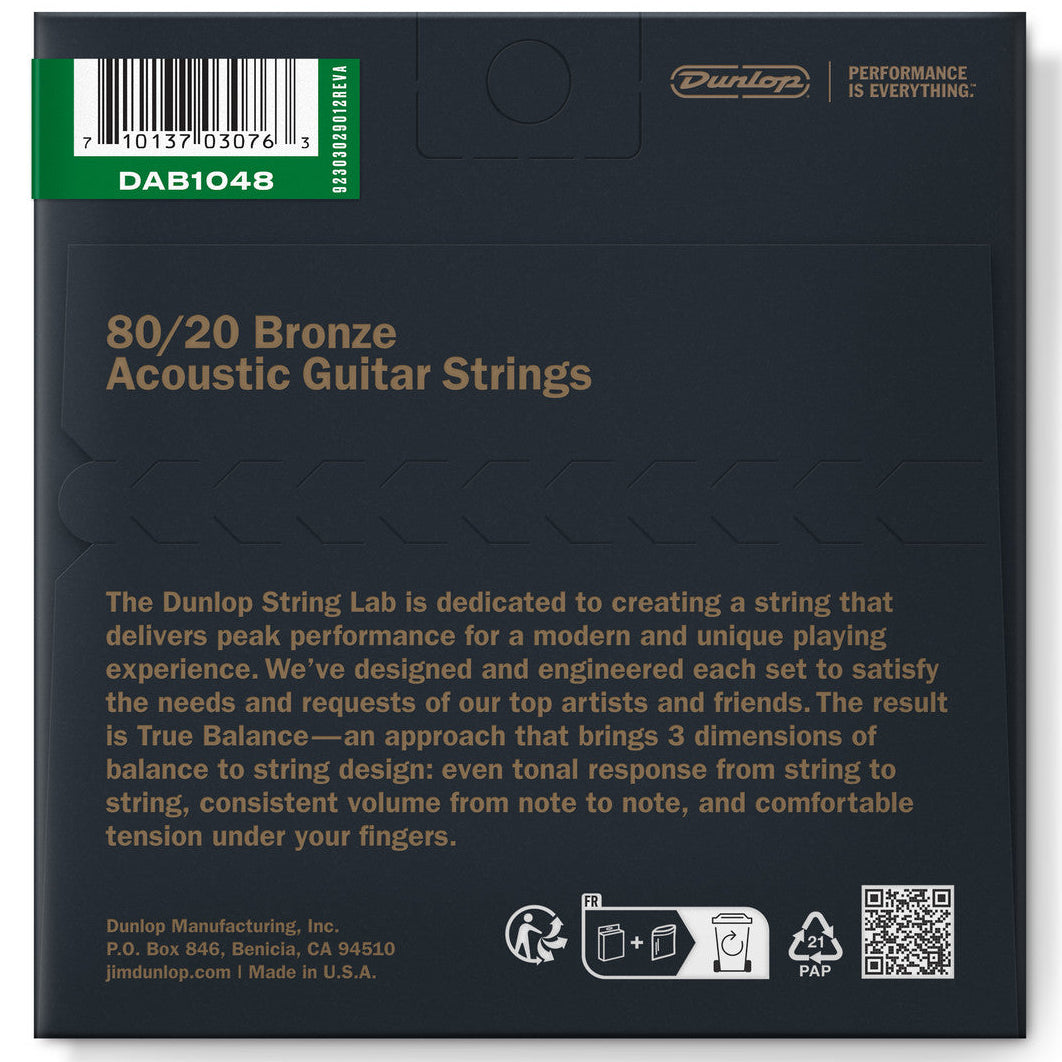 Dunlop 80/20 Bronze Acoustic Guitar | X-Light (10-48)