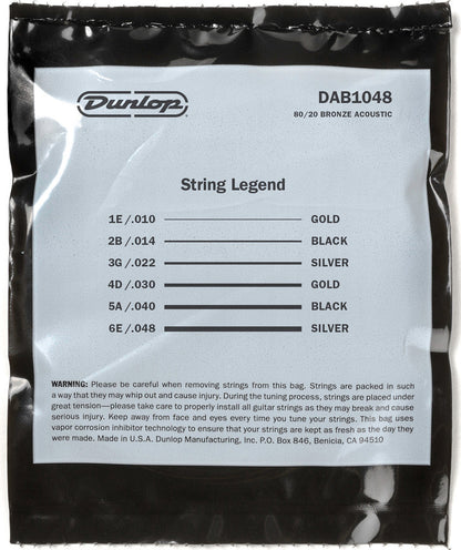 Dunlop 80/20 Bronze Acoustic Guitar | X-Light (10-48)