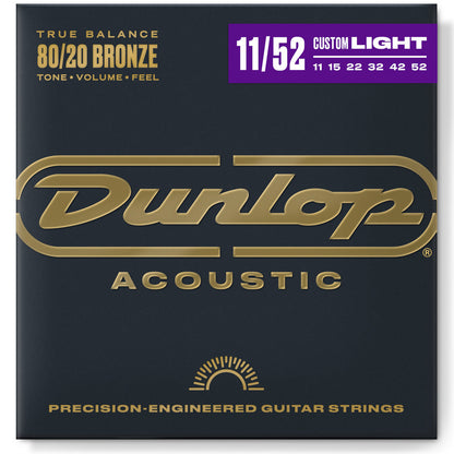 Dunlop 80/20 Bronze Acoustic Guitar | Custom Light (11-52)