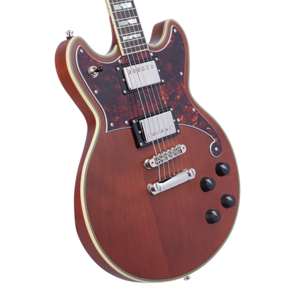 D'Angelico Deluxe Brighton Solidbody Electric Guitar - Matte Walnut
