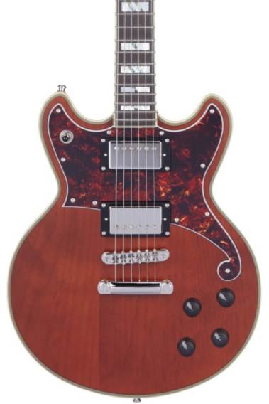 D'Angelico Deluxe Brighton Solidbody Electric Guitar, Matte Walnut