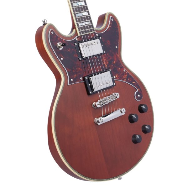 D'Angelico Deluxe Brighton Solidbody Electric Guitar, Matte Walnut