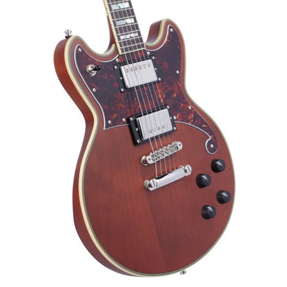 D'Angelico Deluxe Brighton Solidbody Electric Guitar, Matte Walnut
