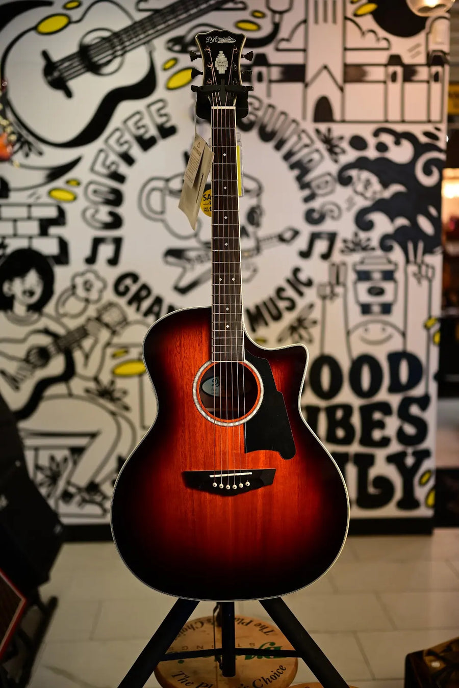 D'Angelico Excel Gramercy Acoustic Electric Guitar - Mahogany Burst