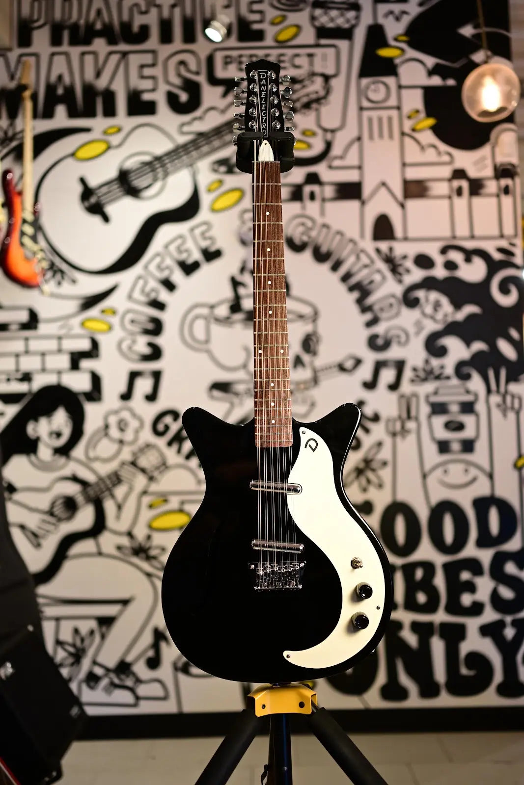 Danelectro D5912V 12-String Semi-Hollow Guitar – Black